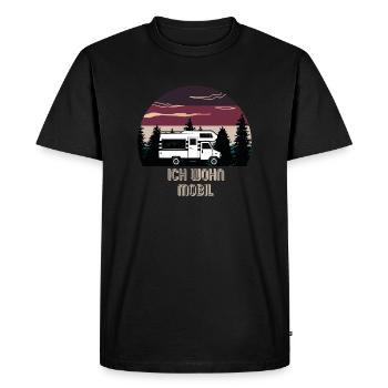 J’habite en camping-car mobile - T-shirt Premium bio Homme - noir - Devant - Nico (187cm)