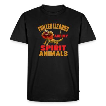 Lézard à collier Lézard à cou froncé Reptile Herpétologiste - T-shirt Premium bio Homme - noir - Devant - Nico (187cm)