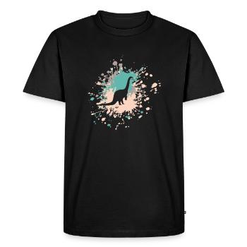 Éclaboussure de couleur de brontosaure - T-shirt Premium bio Homme - noir - Devant - Nico (187cm)