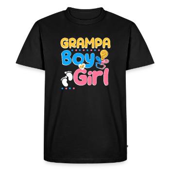 Grampa rose ou bleu t’aime le meilleur grand-père de tous les temps - T-shirt Premium bio Homme - noir - Devant - Nico (187cm)