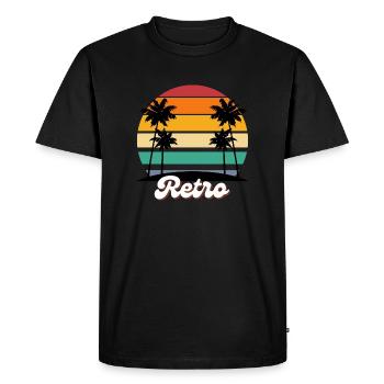 Retro Beach Vibes - Men's Premium Organic T-Shirt - black - Front - Nico (187cm)