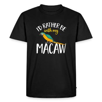 Ara à poitrine jaune, perroquet, bleu et ara, jaune - T-shirt Premium bio Homme - noir - Devant - Nico (187cm)