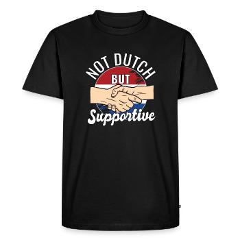 Pas hollandais mais un voyageur de campagne solidaire - T-shirt Premium bio Homme - noir - Devant - Nico (187cm)