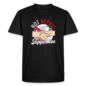Pas népalais mais un voyageur de campagne favorable Népal - T-shirt Premium bio Homme - noir - Devant - Nico (187cm)