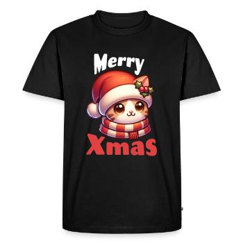 Chat de Noël Joyeux Noël - T-shirt Premium bio Homme - noir - Devant - Nico (187cm)