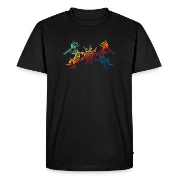Native American Kokopelli Duo With Sun 2 - T-shirt Premium bio Homme - noir - Devant - Nico (187cm)