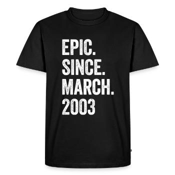 20 ans épiques depuis mars 2003 20e anniversaire - T-shirt Premium bio Homme - noir - Devant - Nico (187cm)