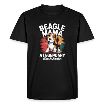 Beagle Mama, Legendary Snack Dealer - Men's Premium Organic T-Shirt - black - Front - Nico (187cm)