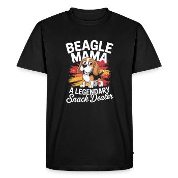 Beagle Mama, Legendary Snack Dealer - Men's Premium Organic T-Shirt - black - Front - Nico (187cm)