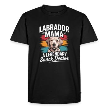 Labrador Mama Mama, marchande de collations légendaire - T-shirt Premium bio Homme - noir - Devant - Nico (187cm)