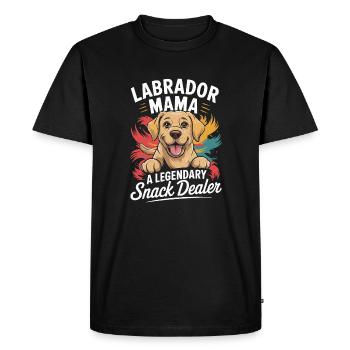 Labrador Mama Mama, marchande de collations légendaire - T-shirt Premium bio Homme - noir - Devant - Nico (187cm)