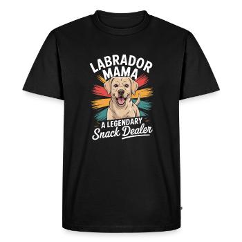 Labrador Mama Mama, marchande de collations légendaire - T-shirt Premium bio Homme - noir - Devant - Nico (187cm)