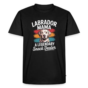 Labrador Mama Mama, marchande de collations légendaire - T-shirt Premium bio Homme - noir - Devant - Nico (187cm)