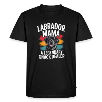 Labrador Mama Mama, marchande de collations légendaire - T-shirt Premium bio Homme - noir - Devant - Nico (187cm)