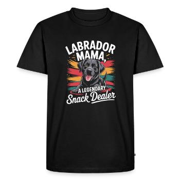 Labrador Mama Mama, marchande de collations légendaire - T-shirt Premium bio Homme - noir - Devant - Nico (187cm)