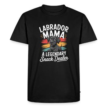 Labrador Mama Mama, marchande de collations légendaire - T-shirt Premium bio Homme - noir - Devant - Nico (187cm)