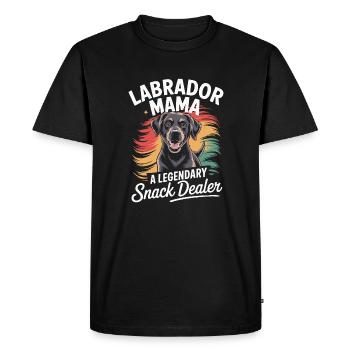 Labrador Mama Mama, marchande de collations légendaire - T-shirt Premium bio Homme - noir - Devant - Nico (187cm)