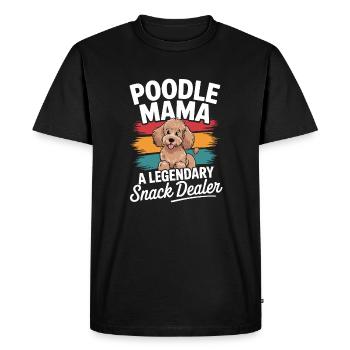 Poodle Mama, marchand de collations légendaire - T-shirt Premium bio Homme - noir - Devant - Nico (187cm)