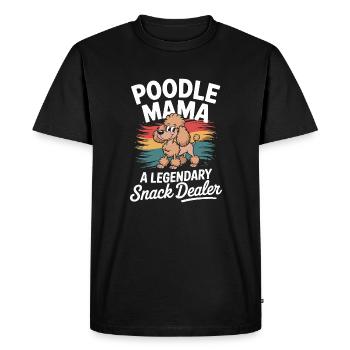 Poodle Mama, marchand de collations légendaire - T-shirt Premium bio Homme - noir - Devant - Nico (187cm)