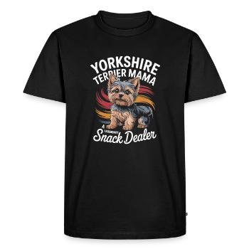 Yorkshire Mama, Legendary Snack Dealer - Men's Premium Organic T-Shirt - black - Front - Nico (187cm)