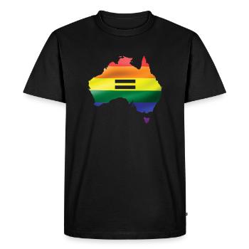 Lgbtq Pride Rainbow Flag Australia Map - Men's Premium Organic T-Shirt - black - Front - Nico (187cm)