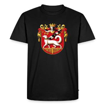 Emblème de Saint Malo Souvenir Bretagne - T-shirt Premium bio Homme - noir - Devant - Nico (187cm)