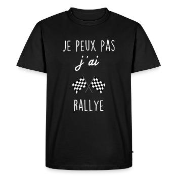 Je peux pas j ai rallye - T-shirt Premium bio Homme - noir - Devant - Nico (187cm)