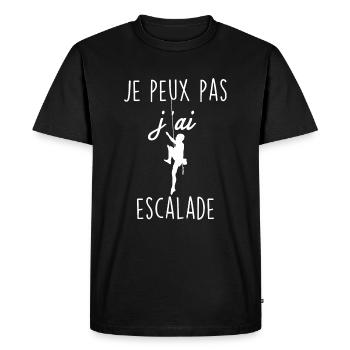 Je peux pas j ai escalade - T-shirt Premium bio Homme - noir - Devant - Nico (187cm)