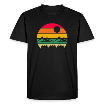 Randonneurs Alpiniste Rétro Nature - T-shirt Premium bio Homme - noir - Devant - Nico (187cm)