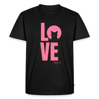 Love - Zeige der ganzen Welt deine Liebe zu Katzen - Männer Premium Bio T-Shirt - Schwarz - Vorne - Nico (187cm)