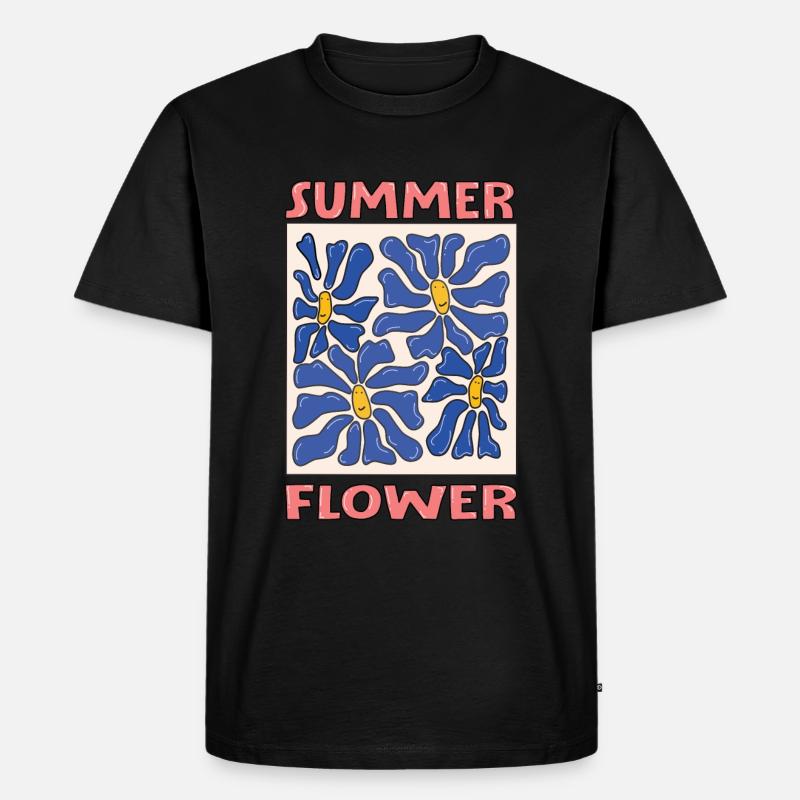 summer flower - Männer Premium Bio T-Shirt - Schwarz