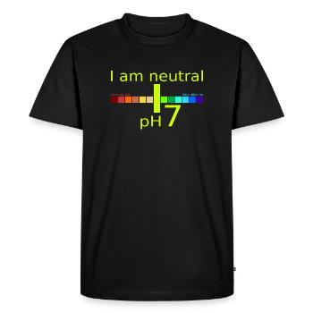 pH 7 : Je suis neutre – La science rencontre la politique - T-shirt Premium bio Homme - noir - Devant - Nico (187cm)