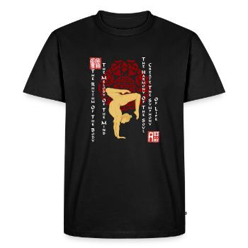 Buddha Scorpio China Ornament Yoga Saying - Men's Premium Organic T-Shirt - black - Front - Nico (187cm)