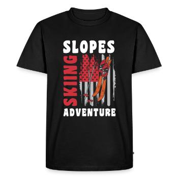 Sports d’hiver Vacances d’hiver Pistensau Skieur - T-shirt Premium bio Homme - noir - Devant - Nico (187cm)