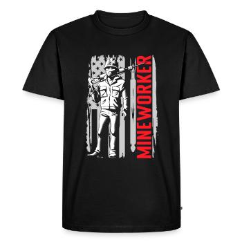 Miner Mine Miner Pierres - T-shirt Premium bio Homme - noir - Devant - Nico (187cm)