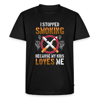 Santé non-fumeur - T-shirt Premium bio Homme - noir - Devant - Nico (187cm)