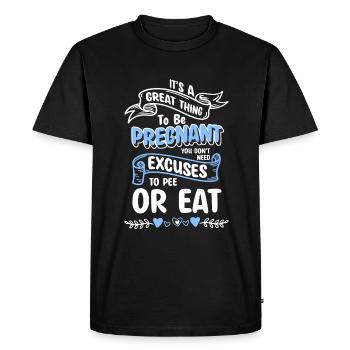 Pregnancy - Men's Premium Organic T-Shirt - black - Front - Nico (187cm)