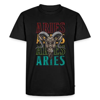 Constellation d’étoiles Bélier Avril - T-shirt Premium bio Homme - noir - Devant - Nico (187cm)
