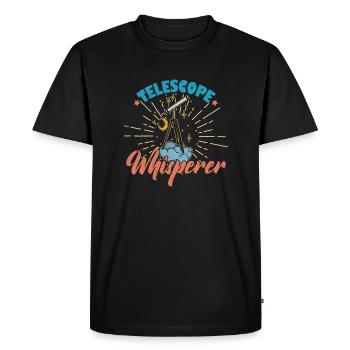 Space Stars Planets Telescope Astronomy - Men's Premium Organic T-Shirt - black - Front - Nico (187cm)