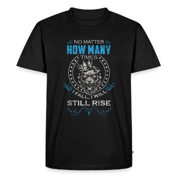 Tête de lion Majestueusement fière - T-shirt Premium bio Homme - noir - Devant - Nico (187cm)