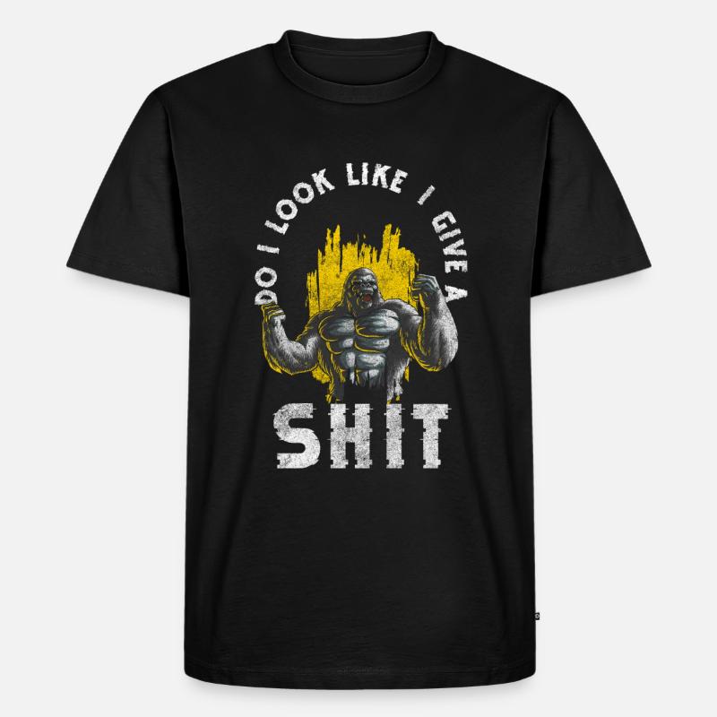 Affe Zoo Primat - Männer Premium Bio T-Shirt - Schwarz