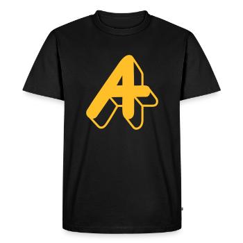 Lettre a - T-shirt Premium bio Homme - noir - Devant - Nico (187cm)