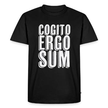 Cogito ergo sum - Latin quote - Men's Premium Organic T-Shirt - black - Front - Nico (187cm)