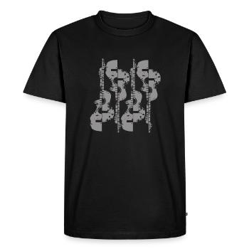 Illustration de guitare - T-shirt Premium bio Homme - noir - Devant - Nico (187cm)