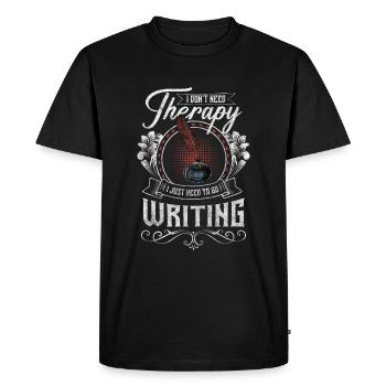 Auteur Journaliste - T-shirt Premium bio Homme - noir - Devant - Nico (187cm)