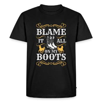 Lasso équestre Rodeo Freedom - T-shirt Premium bio Homme - noir - Devant - Nico (187cm)