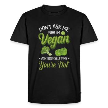 Nutrition Healthy Vegetarian Ethics - Men's Premium Organic T-Shirt - black - Front - Nico (187cm)