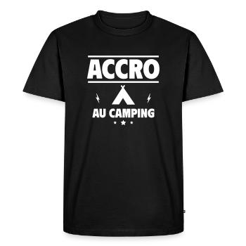 accro au camping - T-shirt Premium bio Homme - noir - Devant - Nico (187cm)