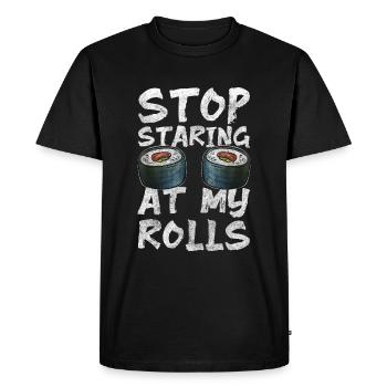 Culture japonaise mignonne de la nourriture à base de soja - T-shirt Premium bio Homme - noir - Devant - Nico (187cm)