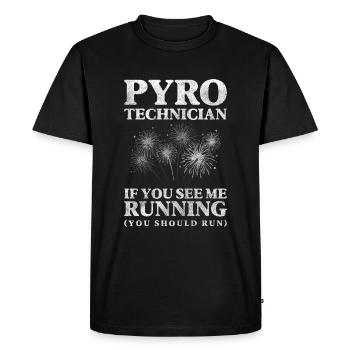 Technique Pétard Pyroshow Professionnel - T-shirt Premium bio Homme - noir - Devant - Nico (187cm)